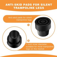 Innconee 8 Pieces Replacement Mini Trampoline Leg Caps, Black Rubber Caps Tip
