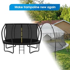 MSSVIGING 10Ft 8 Pcs Trampoline Curved Poles Replacement with Enclosure Net, …