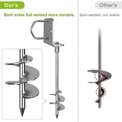 Insaga MultiPurpose Ground Anchors Screw in, Wider Spiral Trampoline Anchors …