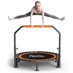 40″/48″ Foldable Mini Trampoline Load 330lbs, Portable Exercise 48-Have Handle