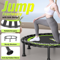 Foldable Mini Trampoline, 36″/40″/48″ Rebounder Trampoline for Adults & Kids, 44