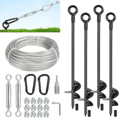Tinnmao 30 Inch Ground Anchors Heavy Duty Shed Tie Down Anchor Kit & Galvanized