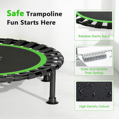 Mini Trampoline Foldable with U Shape and Adjustable Foam Handle for Adults and