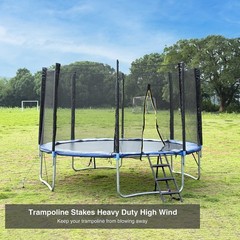 Trampoline Stakes Heavy Duty Strong and Galvanized Steel Corkscrew High Wind …