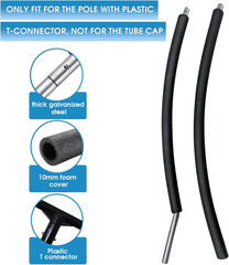 Trampoline Curved Pole Replacement, Universal Curved Enclosure Pole for 10-16ft