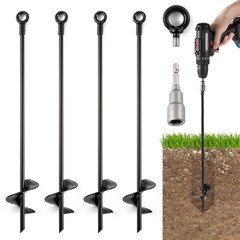 18” Ground Anchors Screw in Tent Stakes Heavy Duty Earth Anchors – Solid Ste…