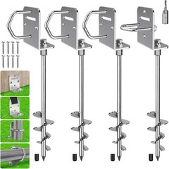 4 Pack Ground Anchors Screw in Mobile Home Anchors Kits Wide Tapered