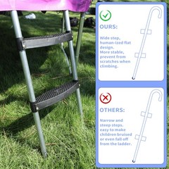 Trampoline Ladder, 2 Steps with Wide Step, Trampoline Steps with Storage Bag, Tr