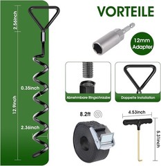 Ground Anchor Trampoline 8 Pack | Heavy Duty Screw In Ground Anchor for Trampo…