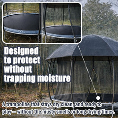 10FT 12FT 14FT 15FT 16FT Dome Trampoline Canopy Cover for Backyard Trampolines,