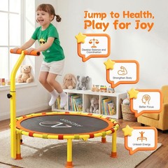 ANCHEER 38” Kids Trampoline with Adjustable Handle, Indoor Outdoor