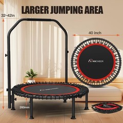 Ancheer Rebounder Trampoline 40/48 Bungee Rebounder 4-Level Adjustable Handle