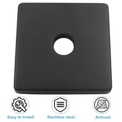 3.5 Inch Square Shower Flange Cover, Universal Replacement Shower Head Black