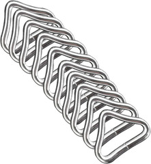 10pc Trampoline Triangle Buckle V-Ring Replacement Galvanized Steel Repair Kit