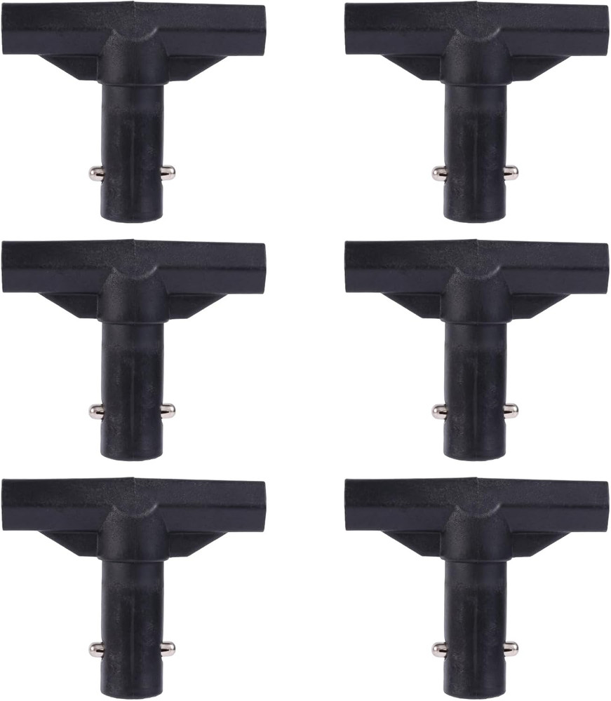 6Pcs T-Tube Connector for Trampoline Pole Covers, Black Plastic T-Connector Cap