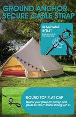 Ground Anchors Screw in 8Pcs, Trampoline Stakes Anchors with Straps Resistant Hi