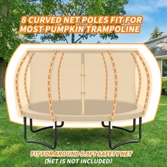 Universal Curved Trampoline Enclosure Poles Replacement 8 Pcs Curved Pole Set
