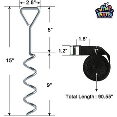 Trampoline Anchors 8 Pcs Spiral Shaped Heavy Duty Anti-Rust – Secure Your