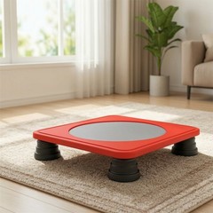 Square Trampoline with Round Mat Low-Height Kids Trampoline Shock-Absorbing