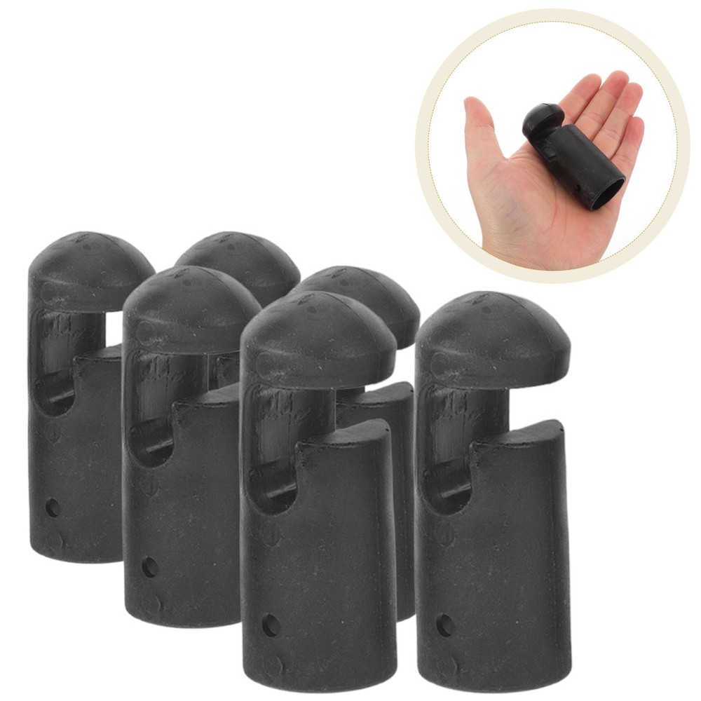 6Pcs Reusable Trampoline Pole Caps Durable Plastic Covers Black for Enclosures