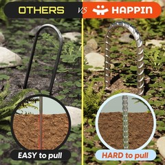 Ground Stakes Ultra Strong Trampoline Anchors U Shaped 4 Pack Silver Steel