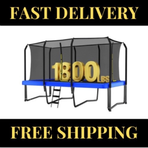 NEW 1800LBS Weight Capacity Rectangle Trampoline 10X17Ft 9X15FT 8X14FT Outdoor