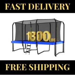 NEW 1800LBS Weight Capacity Rectangle Trampoline 10X17Ft 9X15FT 8X14FT Outdoor