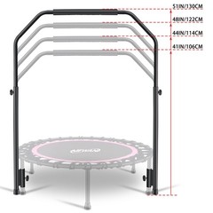 Rebounder Handle Bar Accessory for 40″ Round Fitness Trampolines, Cushy Foam …