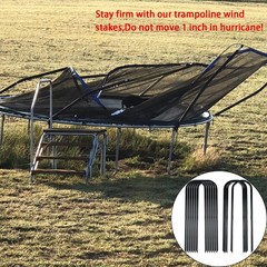12 Inch Heavy Duty Trampolines Wind Stakes Garden Stakes U-Shaped High Wind S…