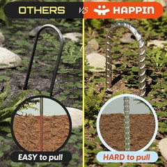 12 Inch Trampoline Stakes Anchors Heavy Duty Galvanized Steel U-Hook Ground