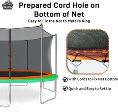 Breathable 12ft Round Trampoline Safety Net – Weather Resistant & Durable
