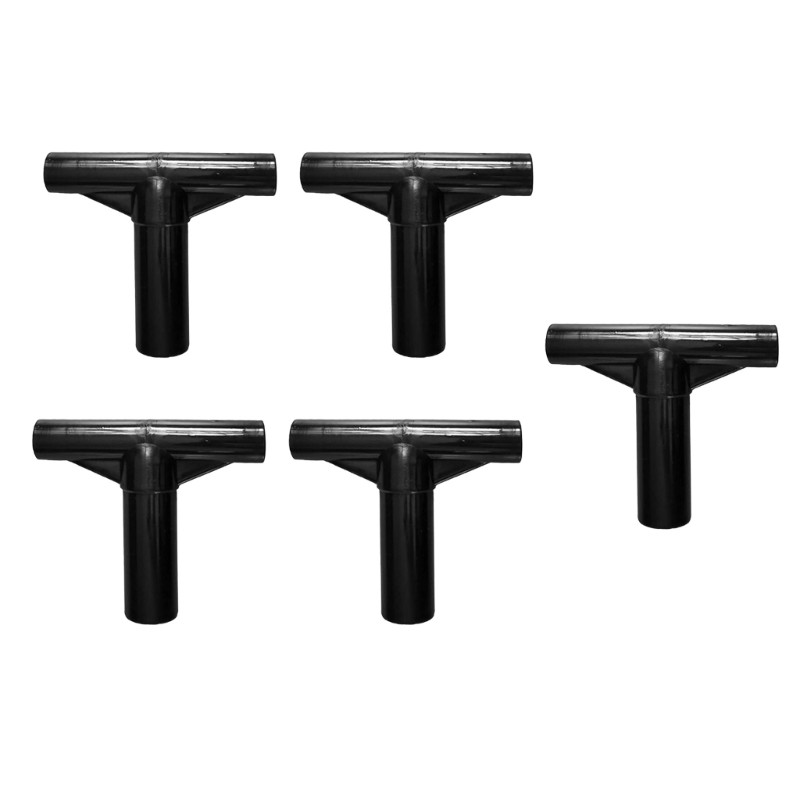 5Pcs T Shaped Pipe Sleeve Trampoline Enclosure Poles End Caps for Workout Yard