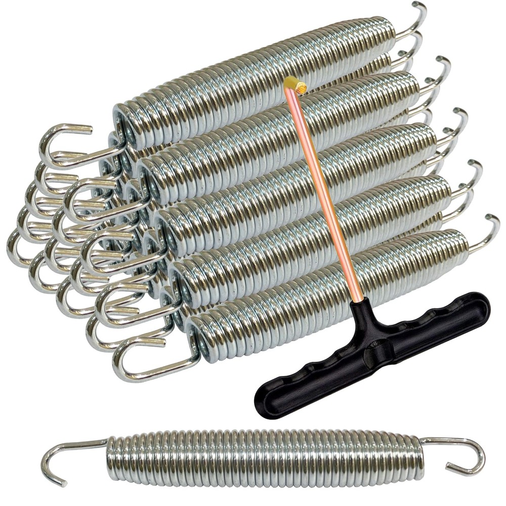 XATAMIO 3.7 5.5 6.5 7 Trampoline Springs 16pcs Heavy Duty Stainless Steel 7 Inch