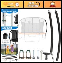 Universal Trampoline Pole Replacement 1PC, Fits 8-14FT, Foam Sleeve & Hardware