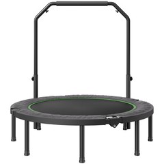 52″ Foldable Mini Fitness Trampoline Adults Exercise Rebounder with Handle