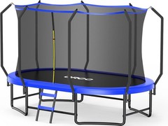 ORCC Oval Outdoor Trampoline with Safety Net Gymnastics Trampoline for Kids
