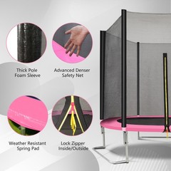 YC 8FT Trampoline Outer Net Heavy Duty Safety Net for Garden Outdoor w/ ASTM CPC