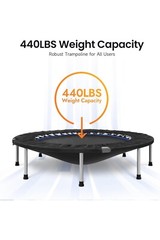 BCAN Trampoline for Fitness Rebounder & Adjustable Foam Handle – 330 Lbs