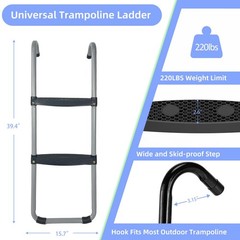 Trampoline Ladder, 2 Steps with Wide Step, Trampoline Steps with Storage Bag, Tr