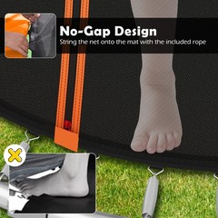 10FT Outdoor Trampoline w/Safety Enclosure Net Anti-Rust Galvanized Steel Frame