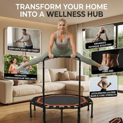 Lunai 42-Inch Octagonal Indoor Rebounder W/ Handle Compact Fitness Trampoline