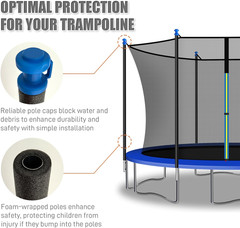 1PCS Trampoline Pole Replacement, Trampoline Enclosure Pole Fits 8-16FT Straight