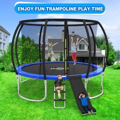 Universal Trampoline Slide for 10FT-16FT Trampolines, Safe Climbing & Sliding Ac