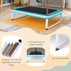 Topbuy 3-in-1 Kids Trampoline w/ Swing & Horizontal Bar 6FT Outdoor Indoor