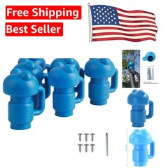 6 Pack Trampoline Enclosure Pole Caps – Secure Blue Net Hooks for 1.26″ Poles