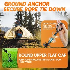 [Premium] 4 Pack Ground Anchors with Power Nut Driver Drill Bit, Ground Ancho…
