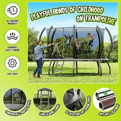 8FT 10FT 12FT 14FT 15FT 16FT Outdoor Trampoline with Enclosure Net and Ladder