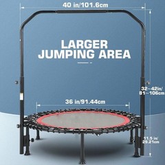 40″ 450lbs Foldable Mini Trampoline Rebounder Fitness Gym Home Workout Exercise