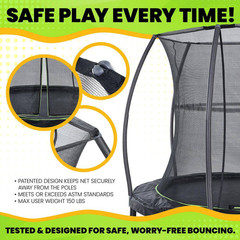 7 Ft. round Trampoline with Enclosure and Ramp-Perfect for Indoor and Outdoor Fu