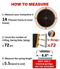 14FT Trampoline Mat with 72 V-Rings for 5.5in Springs 150in Diameter